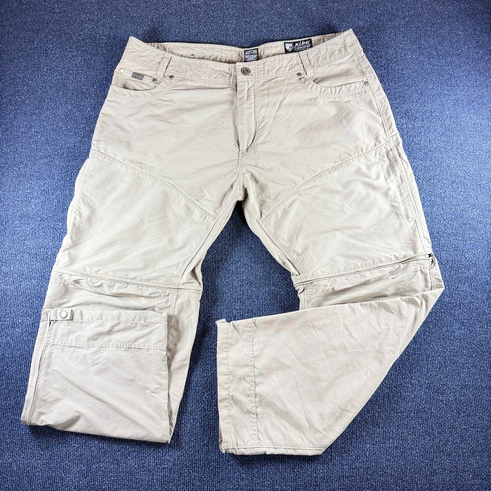 Kuhl Liberator Stealth Convertible Hiking Pants Mens 40x30 Khaki Zip Off Shorts
